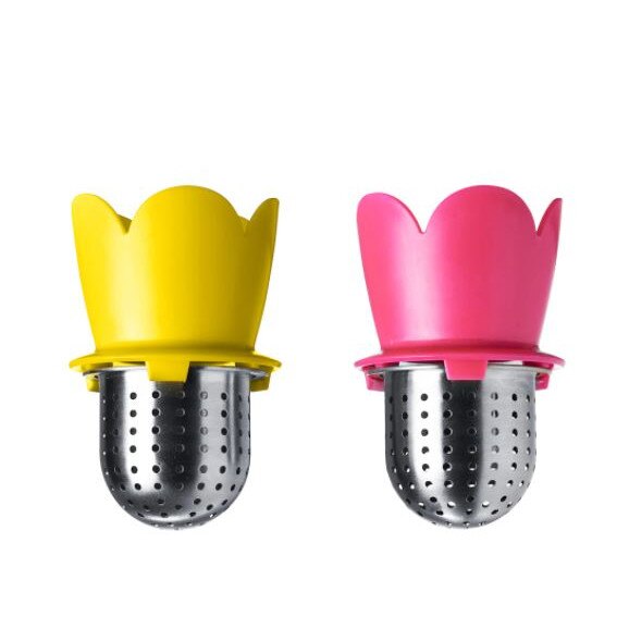 Set 2 buc infuzor ceai Deco, galben/rosu