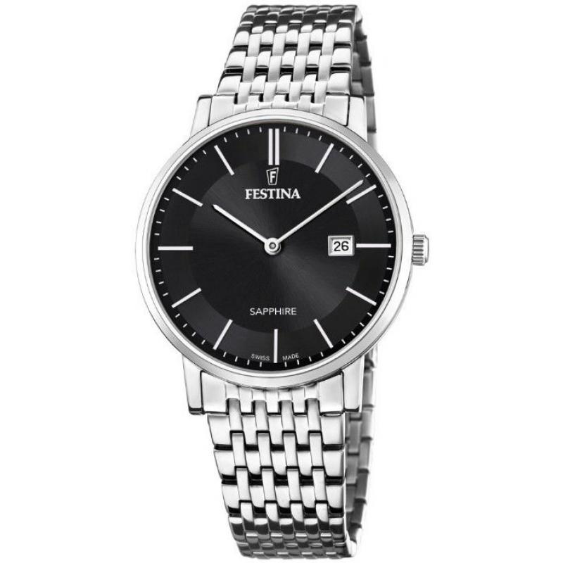 Ceas barbati Festina Swiss Made 20018/3, Otel inoxidabil, 5 ATM, Argintiu
