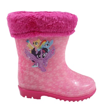 Cizme de cauciuc cu ciorap, din PVC, fara inchidere, Pony, roz Cizme de cauciuc cu ciorap, din PVC, fara inchidere, Pony, roz