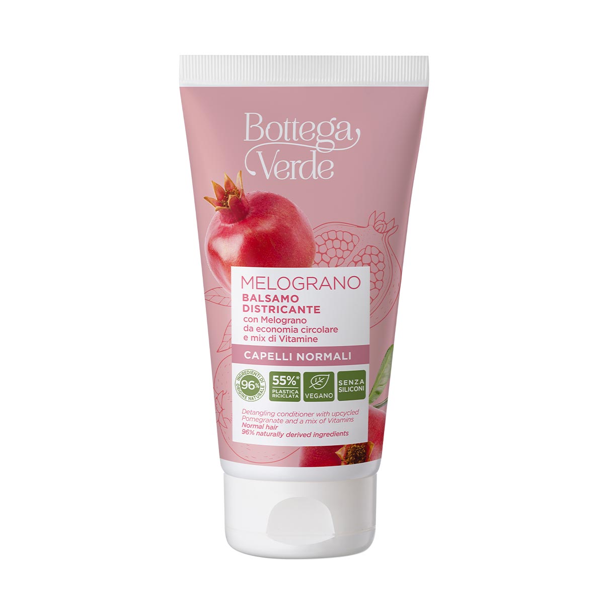 Balsam vegan, pentru par normal, cu rodie si extract de vitamine - Melograno, 150 ML, Bottega Verde