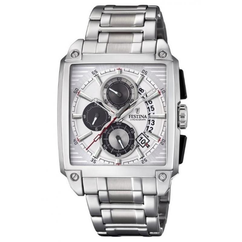 Ceas barbati Festina Timeless Chronograph 20264/1, Otel inoxidabil, 5 ATM, Argintiu
