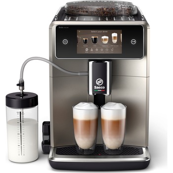 Espressor complet automat Saeco Xelsis Deluxe SM8782/30, 15 bari, 22 specialitati de cafea, 8 profile de utilizator, interfata Coffee Maestro, tehnologie BeanMaestro, conectivitate, functie LatteDuo, rasnita ceramica, filtru Aqua Clean, Gri Espressor complet automat Saeco Xelsis Deluxe SM8782/30, 15 bari, 22 specialitati de cafea, 8 profile de utilizator, interfata Coffee Maestro, tehnologie BeanMaestro, conectivitate, functie LatteDuo, rasnita ceramica, filtru Aqua Clean, Gri