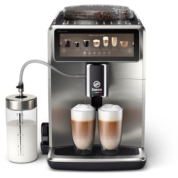 Espressor complet automat Saeco Xelsis Suprema SM8885/00, 15 bari, 22 specialitati de cafea, 8 profile de utilizator, interfata Coffee Maestro, tehnologie BeanMaestro, functie LatteDuo, rasnita ceramica, filtru Aqua Clean, Gri Espressor complet automat Saeco Xelsis Suprema SM8885/00, 15 bari, 22 specialitati de cafea, 8 profile de utilizator, interfata Coffee Maestro, tehnologie BeanMaestro, functie LatteDuo, rasnita ceramica, filtru Aqua Clean, Gri