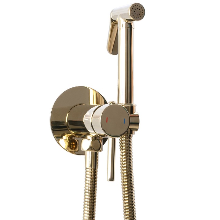 Хигиенен смесител Rea Loop Light Gold, Златист, Месинг