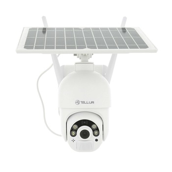 Camera WiFi Solara Tellur, P&T, FullHD 1080P, PIR, Alb Camera WiFi Solara Tellur, P&T, FullHD 1080P, PIR, Alb