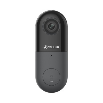 Video interfon WiFi Tellur, 1080P, PIR, Wired, Black Video interfon WiFi Tellur, 1080P, PIR, Wired, Black