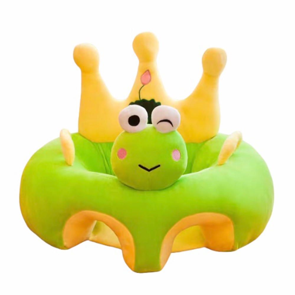 Fotoliu din plus pentru bebelusi cu spatar si suport de picioare- Broscuta, 55 cm, Verde, FPS-08