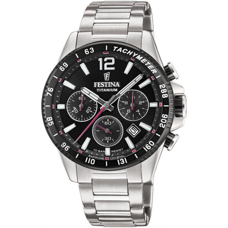 Ceas barbatesc Festina Titanium Chronograph 20520/4, Titan 10 ATM, Argintiu