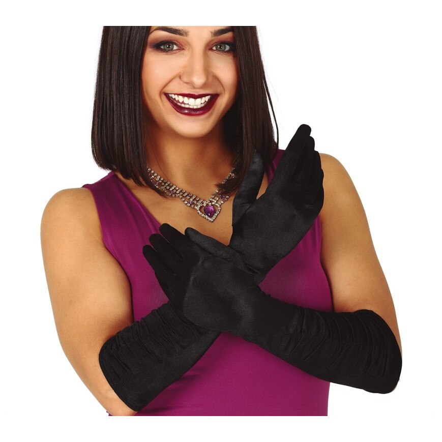 Manusi Negre Incretite, Negru, 45 cm