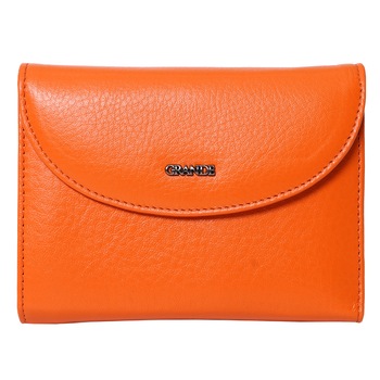Portofel mediu, pentru dama, pliabil, din piele naturala, 3206OE oranj Portofel mediu, pentru dama, pliabil, din piele naturala, 3206OE oranj