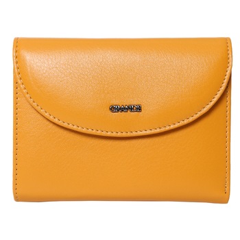 Portofel mediu, pentru dama, pliabil, din piele naturala, 3206YW galben Portofel mediu, pentru dama, pliabil, din piele naturala, 3206YW galben