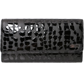 Portofel mare pentru dama, pliabil, din piele naturala, 900-802BK negru Portofel mare pentru dama, pliabil, din piele naturala, 900-802BK negru