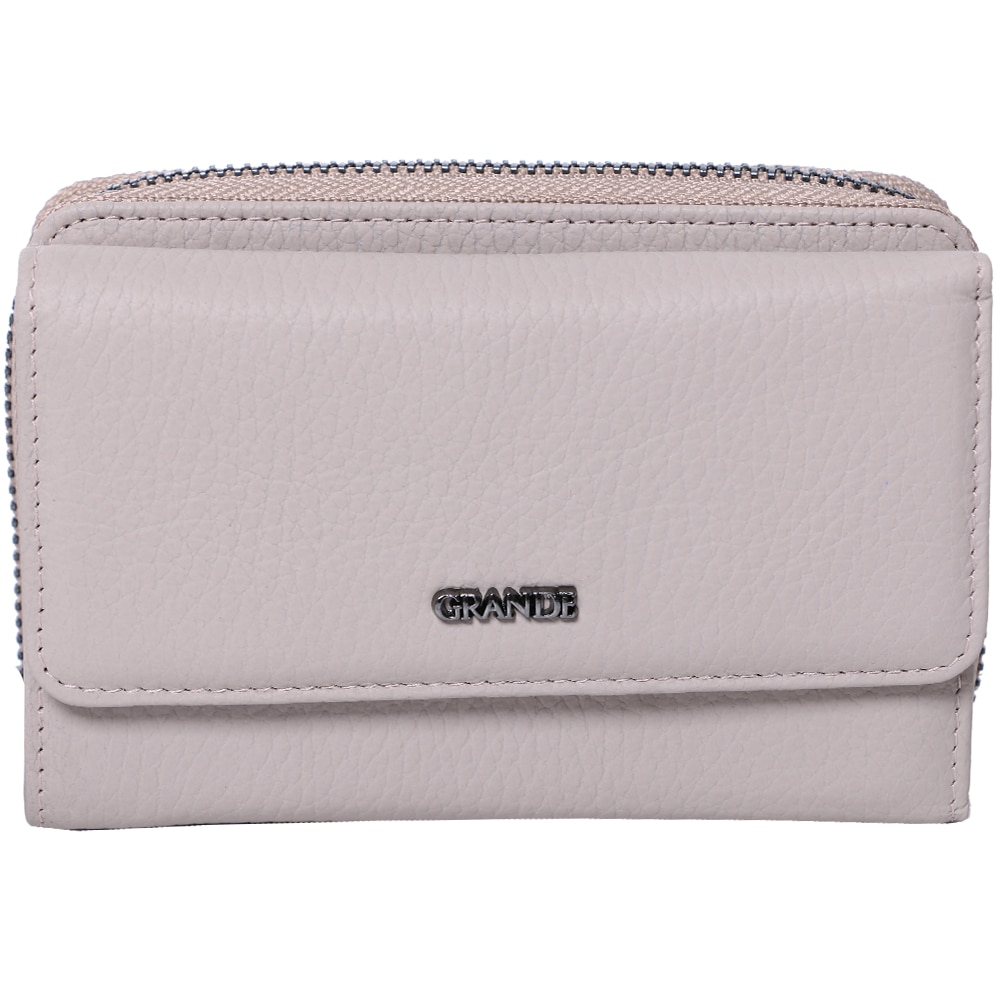 Portofel pentru dama, pliabil, din piele naturala, 2754GY gri