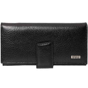 Portofel mare pentru dama, pliabil, din piele naturala, 906-1BK NEGRU Portofel mare pentru dama, pliabil, din piele naturala, 906-1BK NEGRU