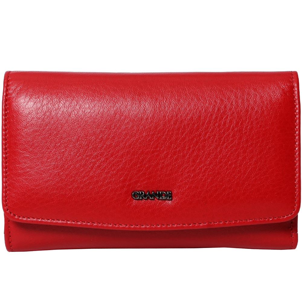 Portofel pentru dama, pliabil, din piele naturala, 2725RD rosu