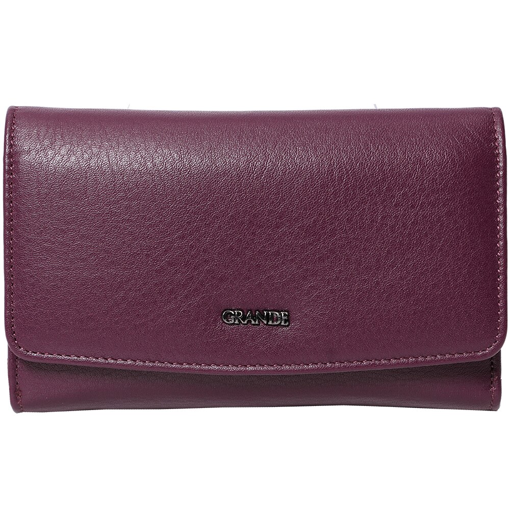 Portofel pentru dama, pliabil, din piele naturala, 2725PE mov