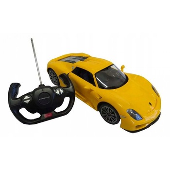MASINA CU TELECOMANDA PORSCHE 918 SPYDER GALBEN SCARA 1 LA 14 MASINA CU TELECOMANDA PORSCHE 918 SPYDER GALBEN SCARA 1 LA 14