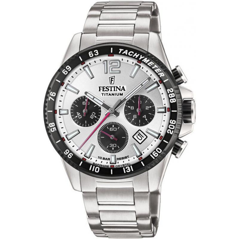 Ceas barbatesc Festina Titanium Chronograph 20520/4, Titan 10 ATM, Argintiu