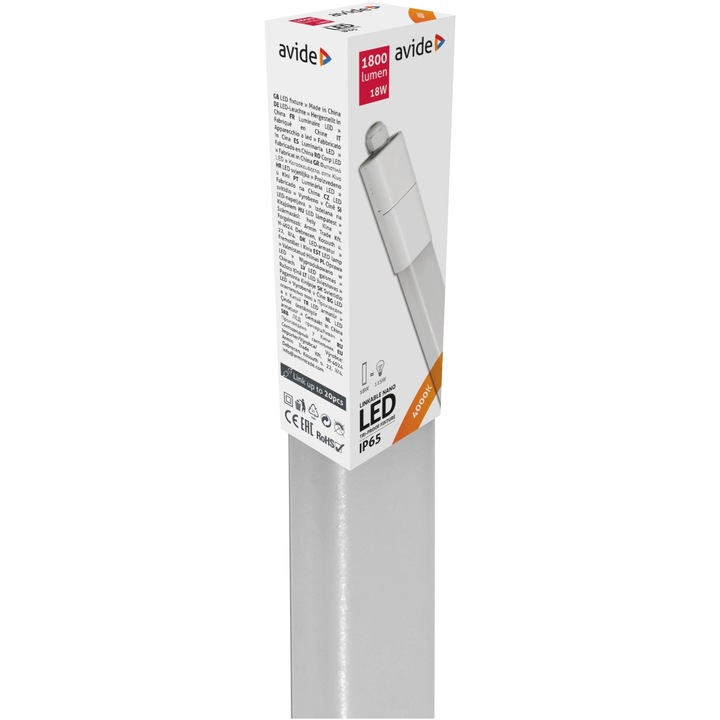 Avide LED Nano lámpatest Sorolható 600mm 18W 4000K NW IP65