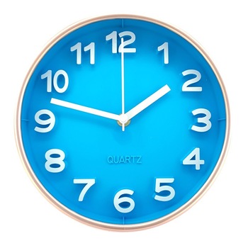 Ceas din plastic, de perete, cu fundal colorat si cifre mari M1, 20 x 20 cm Ceas din plastic, de perete, cu fundal colorat si cifre mari M1, 20 x 20 cm