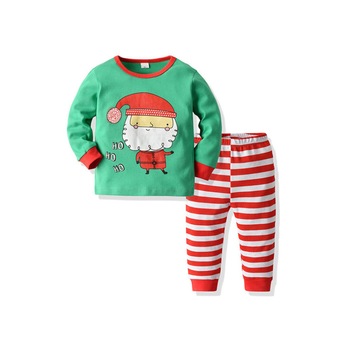 Pijama bumbac cu Mos Craciun, Verde Pijama bumbac cu Mos Craciun, Verde