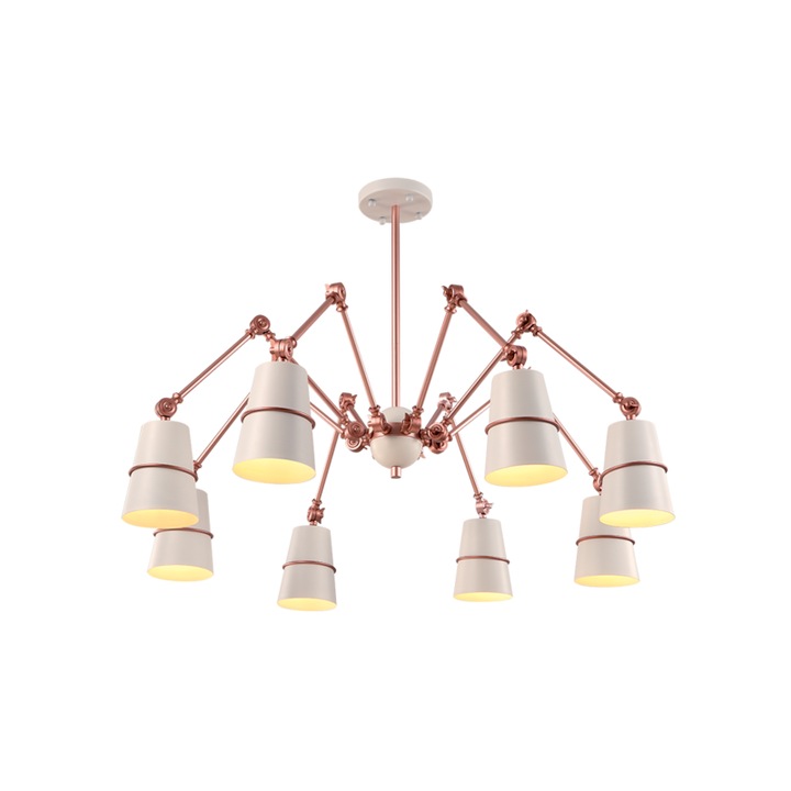 Lustra Spider, 8 becuri E27, alb