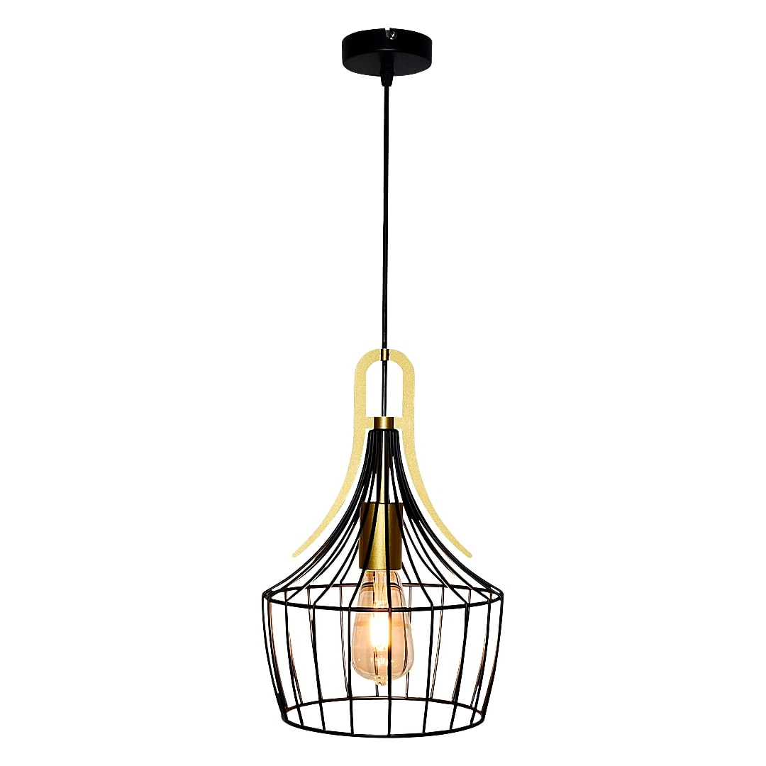 Pendul Parov Rabalux, 1xE27 max 40W, Metal, Negru, Auriu, IP20