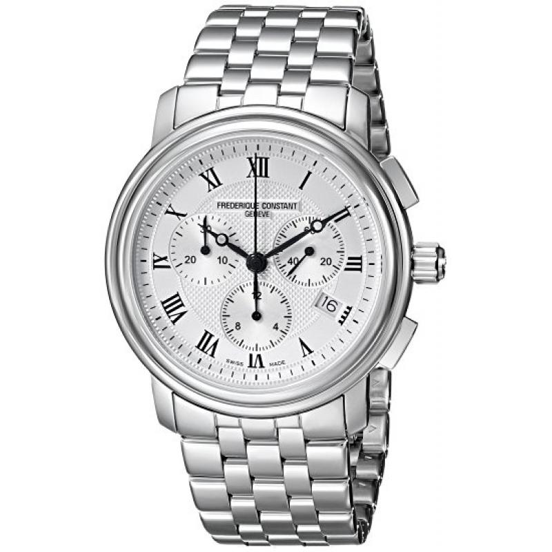 Ceas barbati Frederique Constant Classic Chronograph FC-292MC4P6B2, Otel inoxidabil, 6 ATM, Argintiu