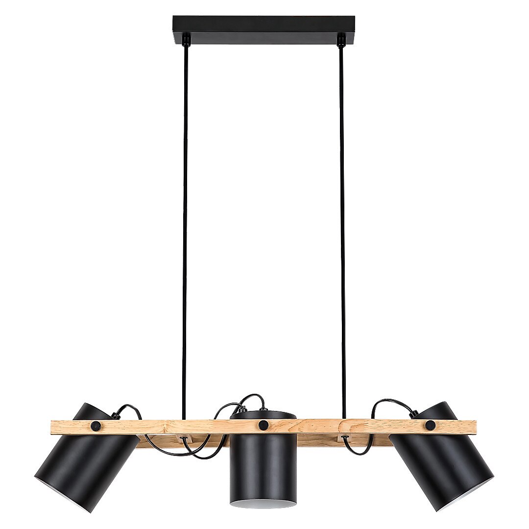 Lustra Nicolas Rabalux, alimentare la retea, 3xE27 G45 max 10W, Metal, Lemn, Negru, IP20