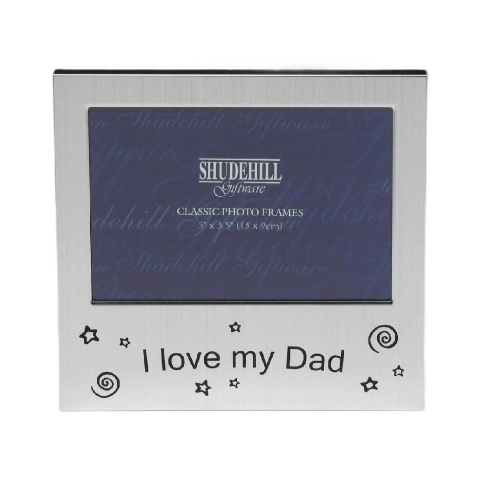 Rama foto din aluminiu I love my Dad, 14 x 13.5 cm, argintie