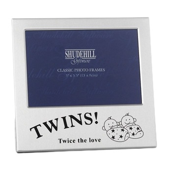 Rama foto din aluminiu pentru gemeni, 14 x 13.5 cm, argintie Rama foto din aluminiu pentru gemeni, 14 x 13.5 cm, argintie