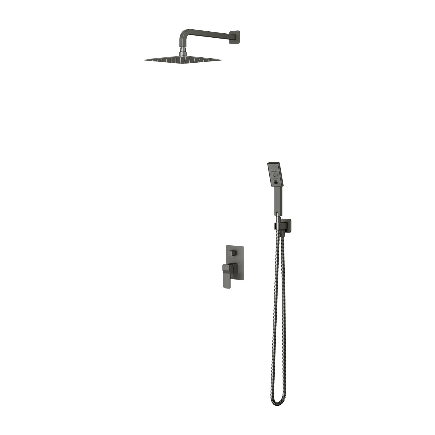 Sistem de dus OMNIRES SLIDE,Grafit, duze silicon Easy Clean, montaj incastrat