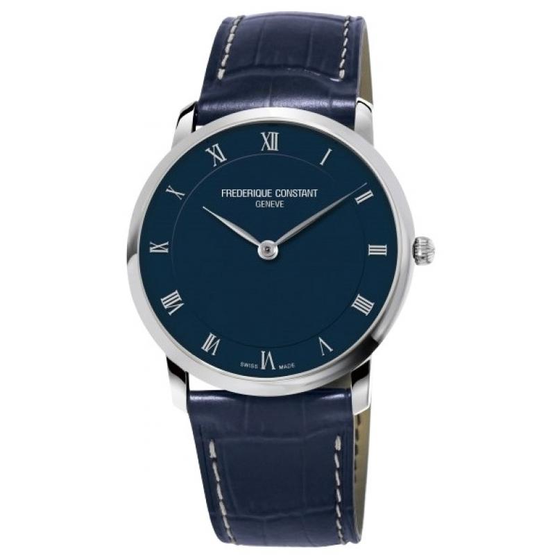 Ceas barbati Frederique Constant Slimline FC-200RN5S36, Otel inoxidabil/Piele, Negru