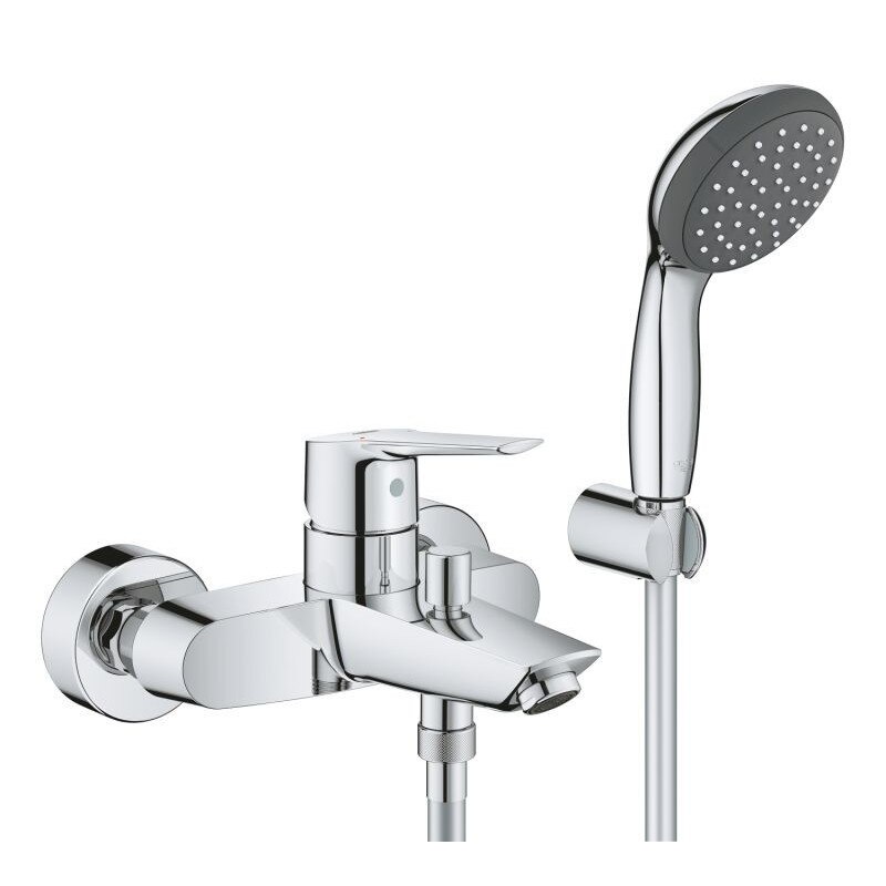 Baterie cada Grohe Start Edge, set de dus inclus, crom