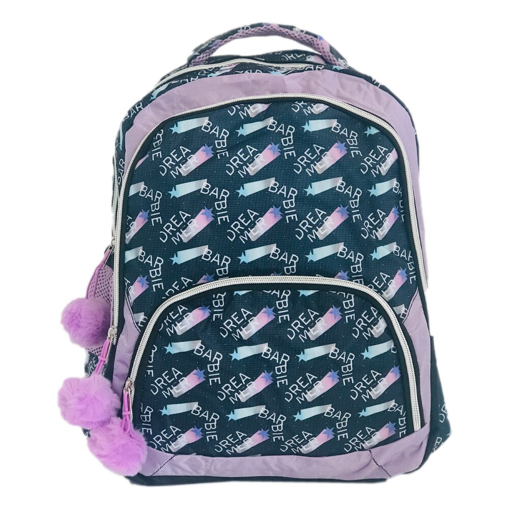 Ghiozdan mare Barbie 3 compartimente, 2 buzunare laterale, bretele late, dimensiuni 39X29X16cm