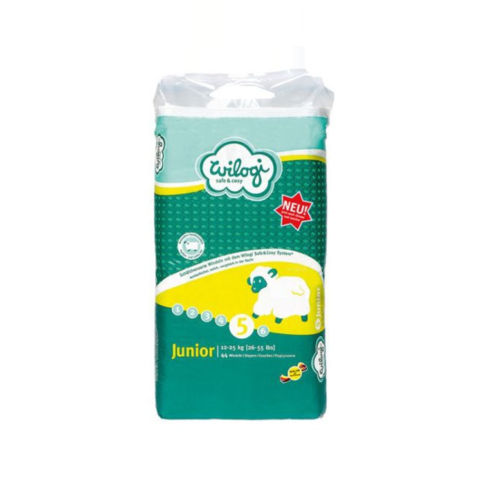 Scutece Junior, WILOGI, dimensiune 5, 12-25 kg, 44 bucati