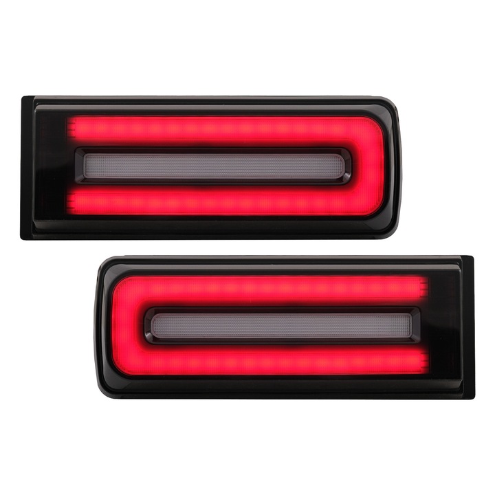 Stopuri Full LED compatibil cu Mercedes G-Class W463 2008-2017 Facelift 2018 Design LED Dinamic Secvential Negru