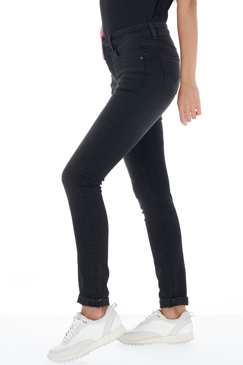 Lee Cooper, Blugi skinny cu 5 buzunare, Negru, W24-L32