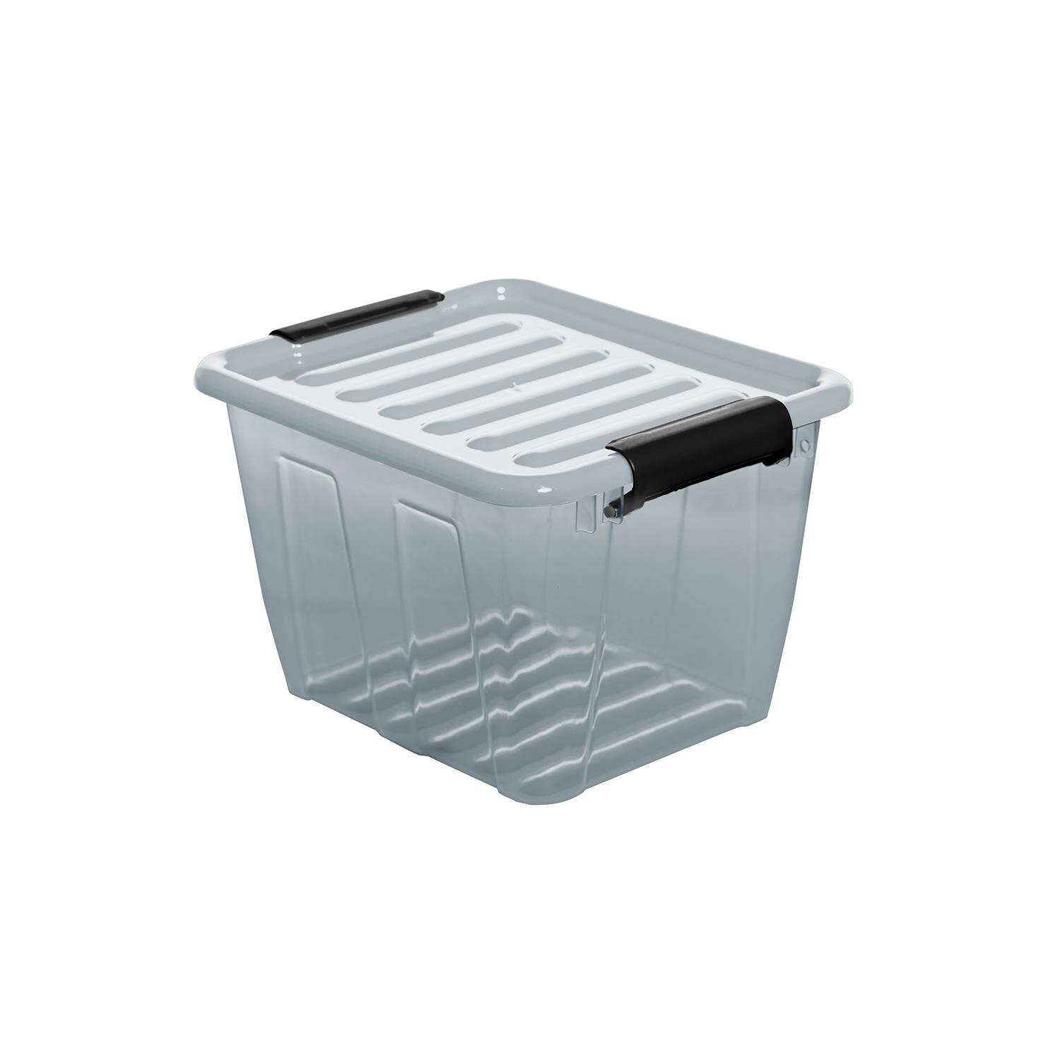 Cutie depozitare cu capac, Plast Team, 2.8 L, gri-transparent