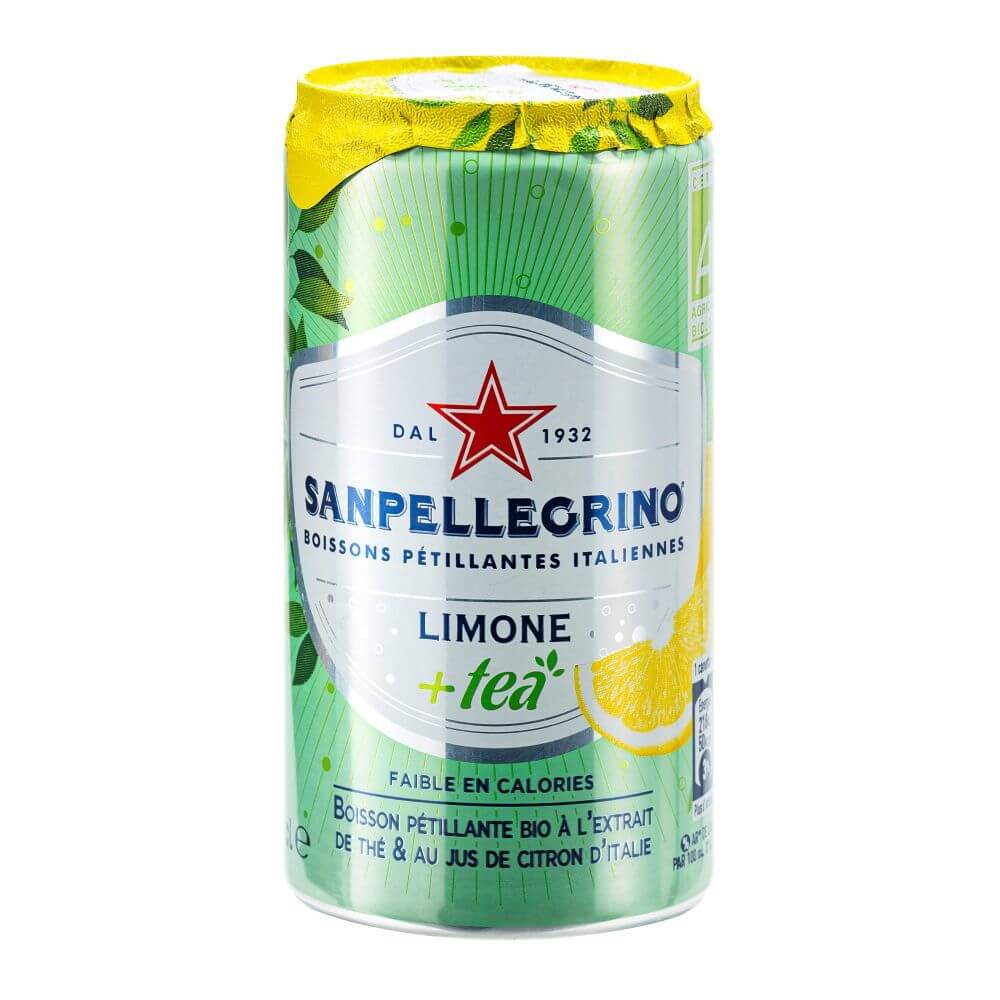 Suc Carbogazos San Pellegrino Limone Tea, 250 ml, pe Baza de Ceai, cu Lamaie