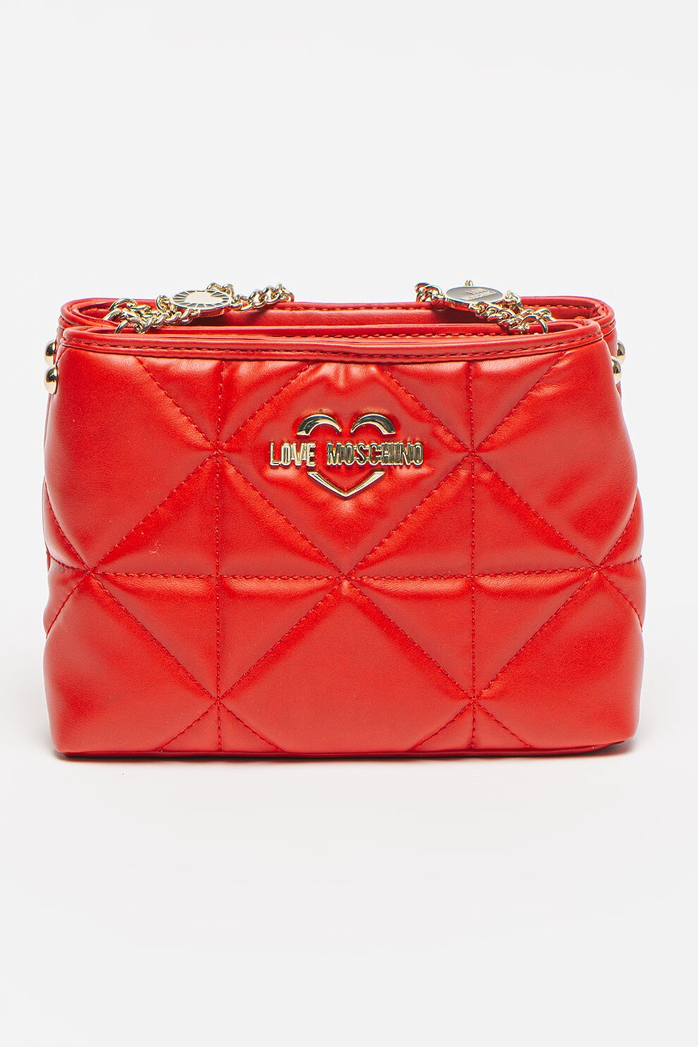 Love Moschino, Geanta crossbody de piele ecologica cu logo, Rosu