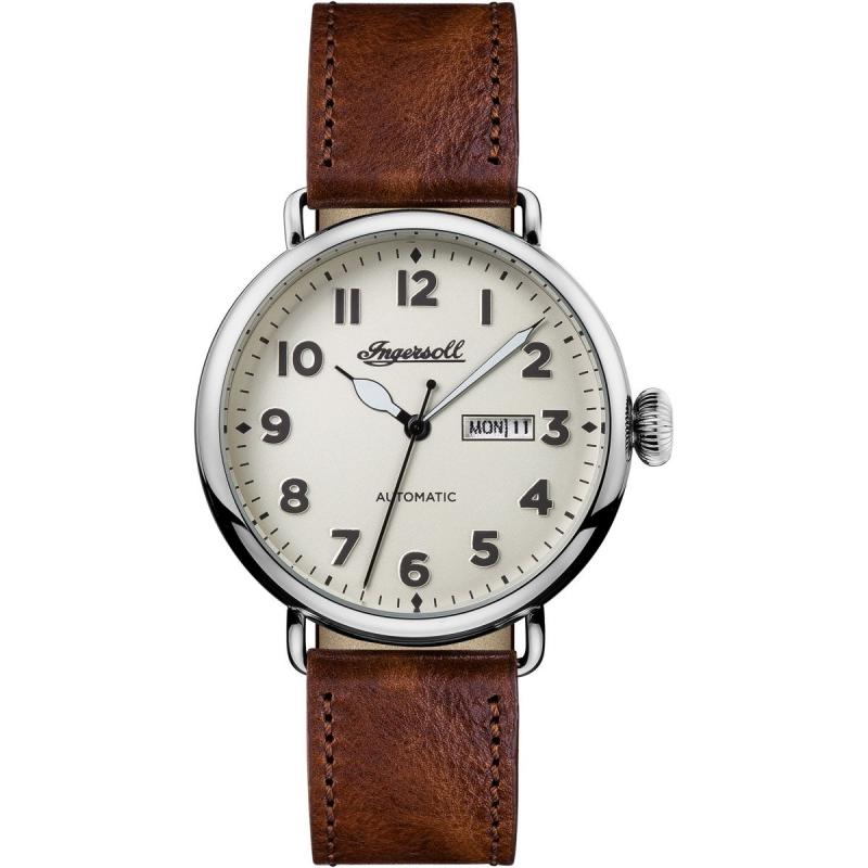 Ceas barbati Ingersoll The Trenton Automatic I03402, Otel inoxidabil/Piele, 5 ATM, Maro