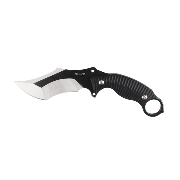 Cutit cu lama fixa, model Karambit, Ruike F181-B1 - Otel 14C28N, Negru