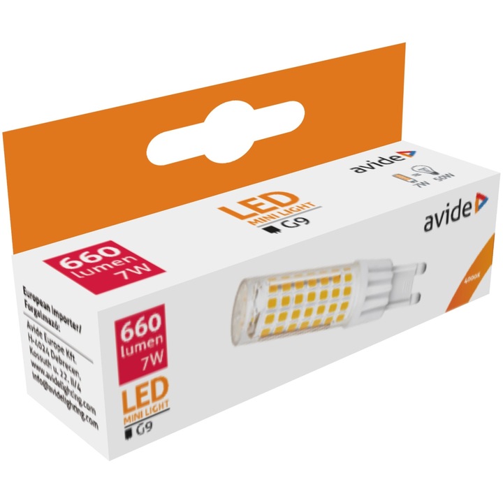 Avide LED izzó 7W G9 220° NW 4000K fekvő