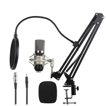 Microfon Profesional de Studio Cardioid cu Condensator, TWX M201, Negru/Argintiu Microfon Profesional de Studio Cardioid cu Condensator, TWX M201, Negru/Argintiu
