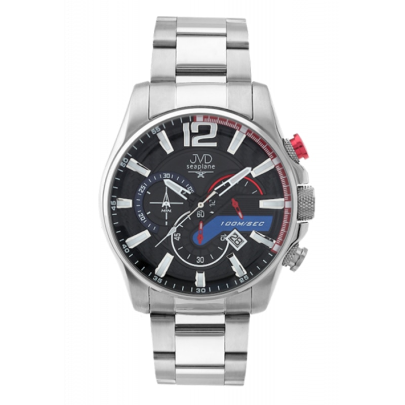 Ceas barbati JVD Seaplane JE1002.1, Otel inoxidabil, 10 ATM, Argintiu