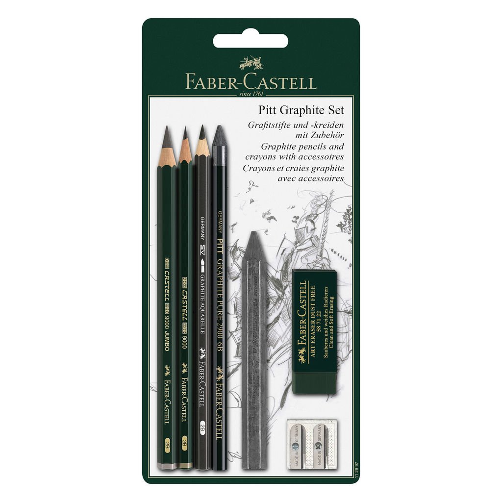 Set Creioane Faber-Castell, Pitt Graphite Master, Negru, 7 piese