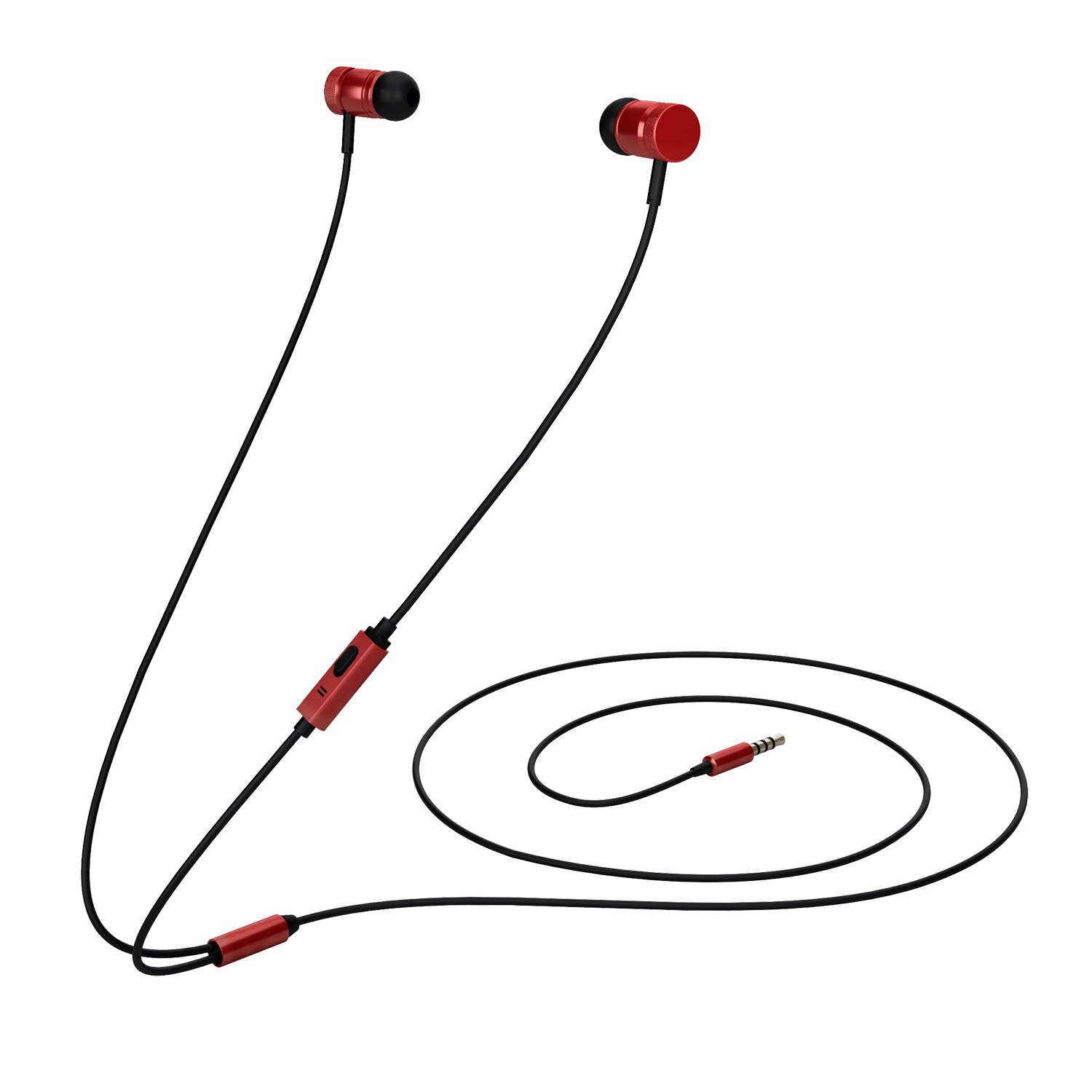 Set 2 perechi casti audio, Mojo, Jack 3.5mm, Roz/Rosu