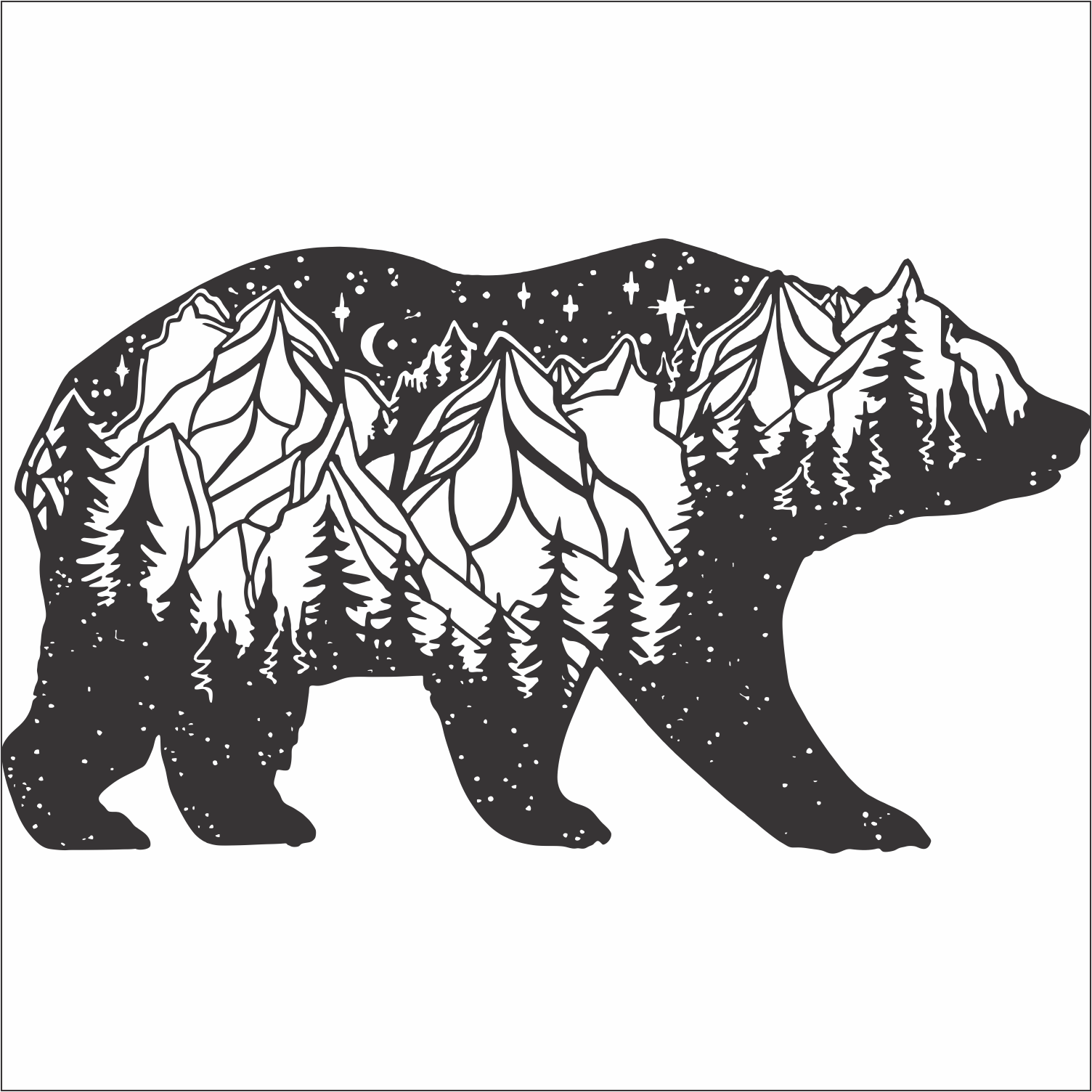 Decor perete Urs HH822 din lemn 45x26 cm