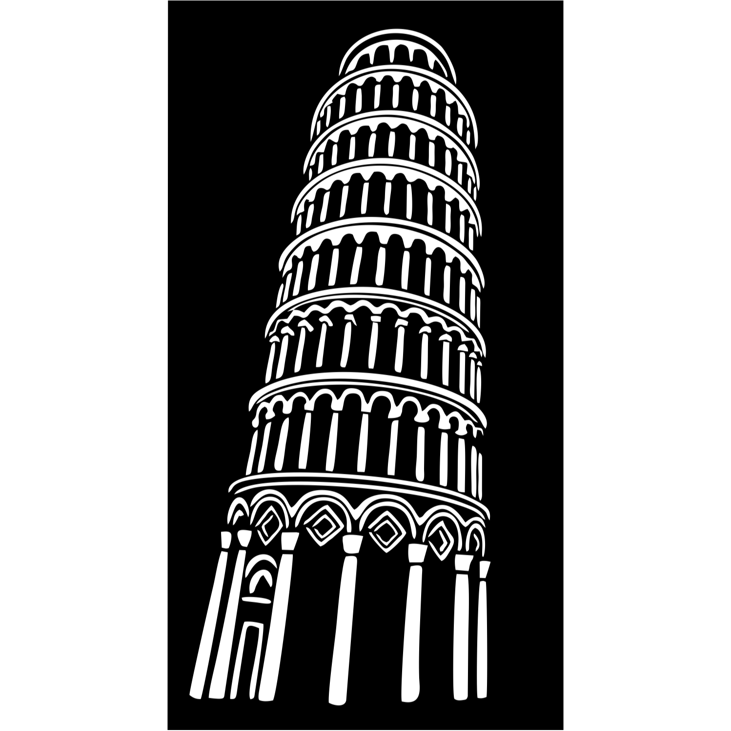 Decor perete Turnul din Pisa HH729 din lemn 25x45 cm